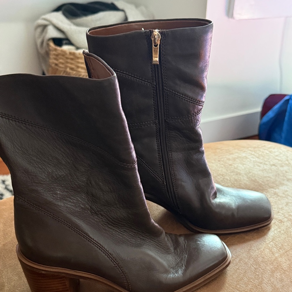 Franco Sarto Dark Brown Heeled Boots